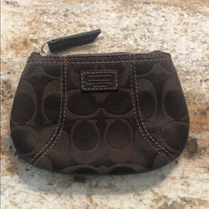 Dark Brown Coach coin purse